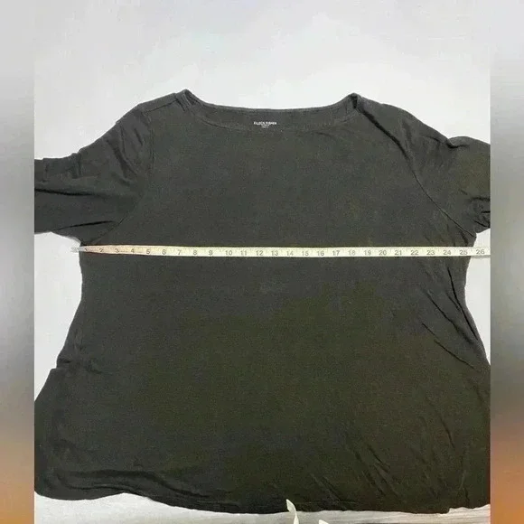 Eileen Fisher Black Womans Size 1X Tunic Top with 3/4 sleeves. - Picture 5 of 8